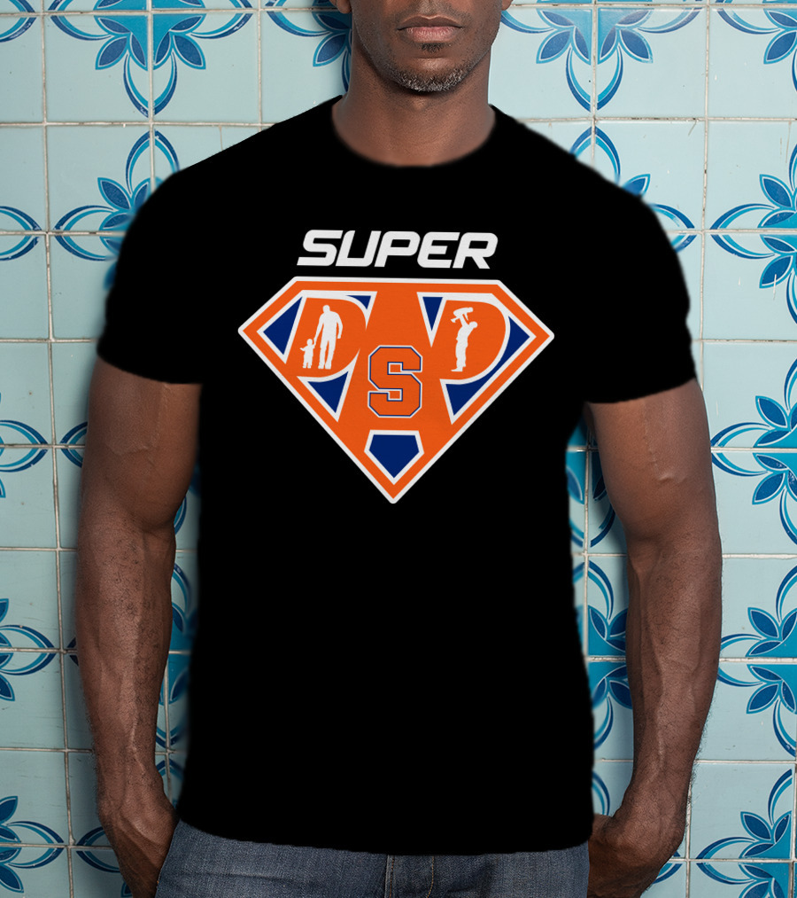 Syracuse Super Dad Shield S Logo Orange T-Shirt