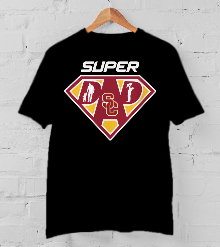 Super Dad Usc Trojans Logo Symbol Dad Superhero T-Shirt
