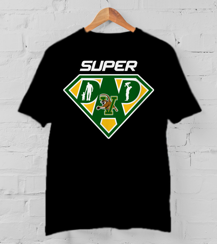 Vermont Catamounts Super Dad Hero Emblem With V T-Shirt