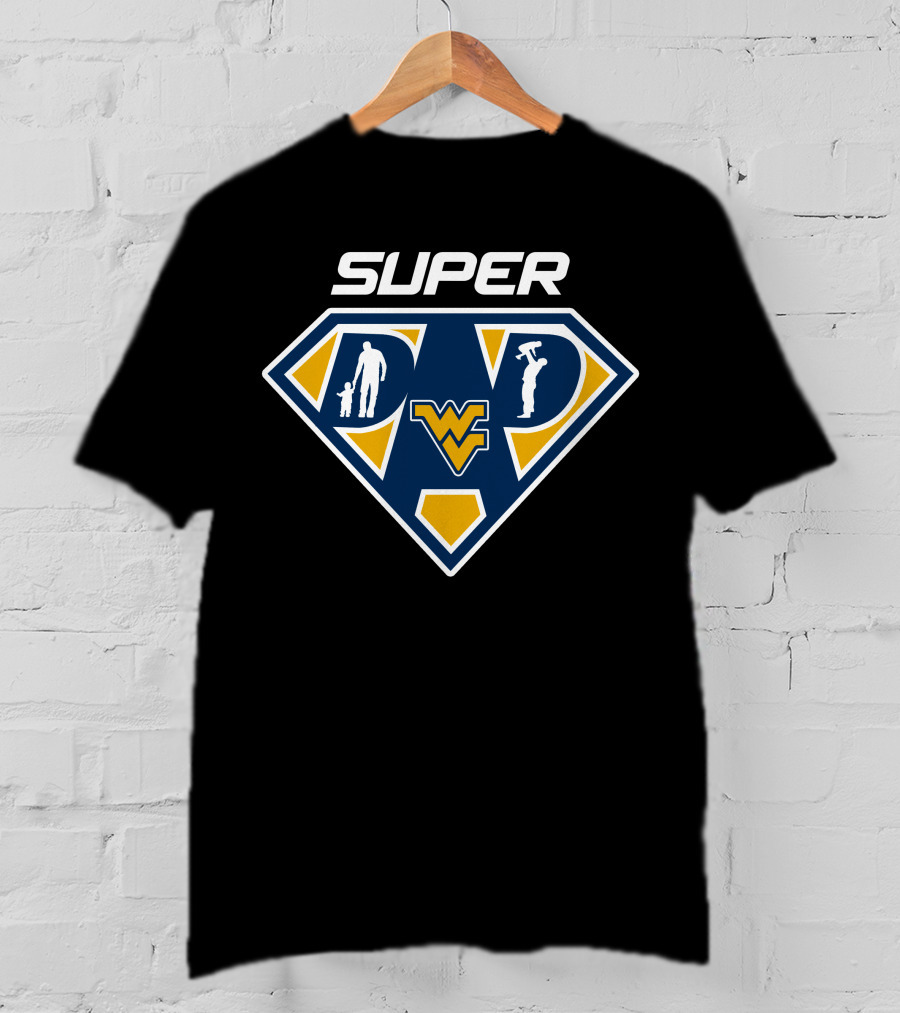 West Virginia Mountaineers Super Dad Superman Logo Silhouette T-Shirt