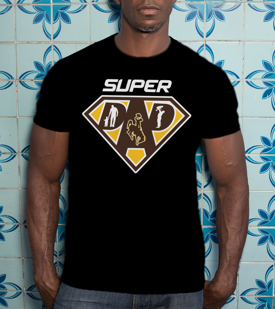 Wyoming Cowboys Super Dad Football T-Shirt