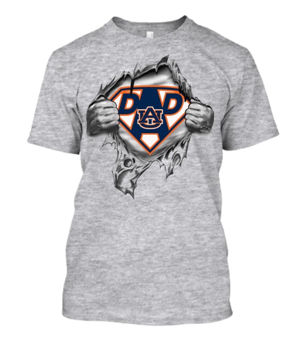 Auburn Tigers Super Dad Au Logo Dad Text Hero T-Shirt