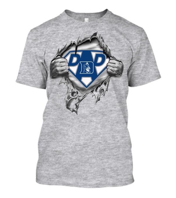 Duke Blue Devils Super Dad Logo With Ripping Hands T-Shirt