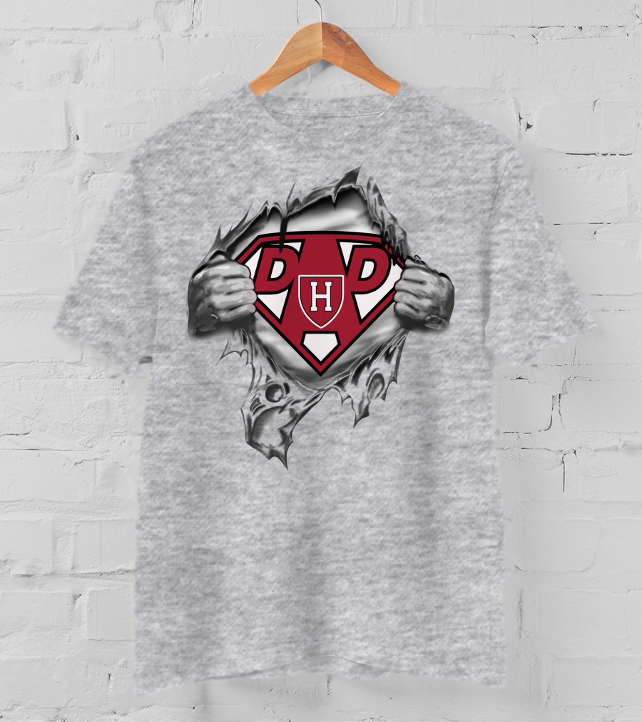 Harvard Crimson Super Dad Shield H Logo T-Shirt