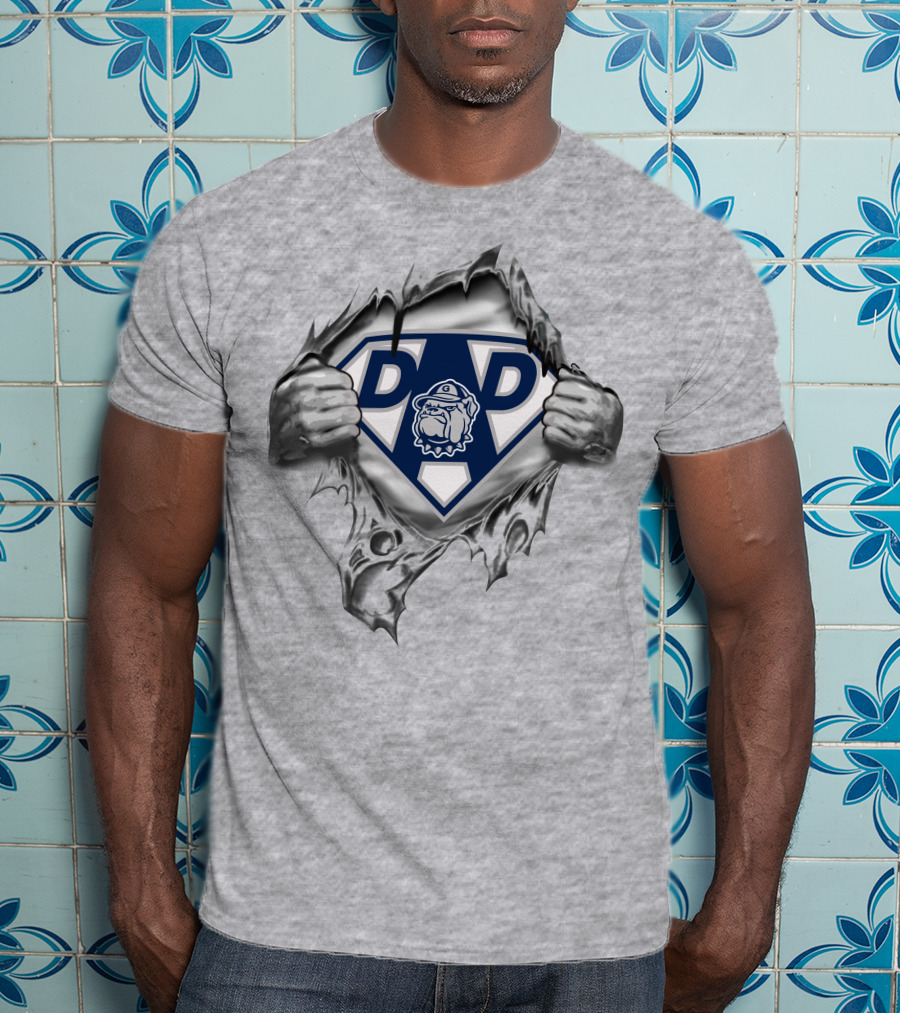 Georgetown Hoyas Super Dad Bulldog Logo Shield T-Shirt