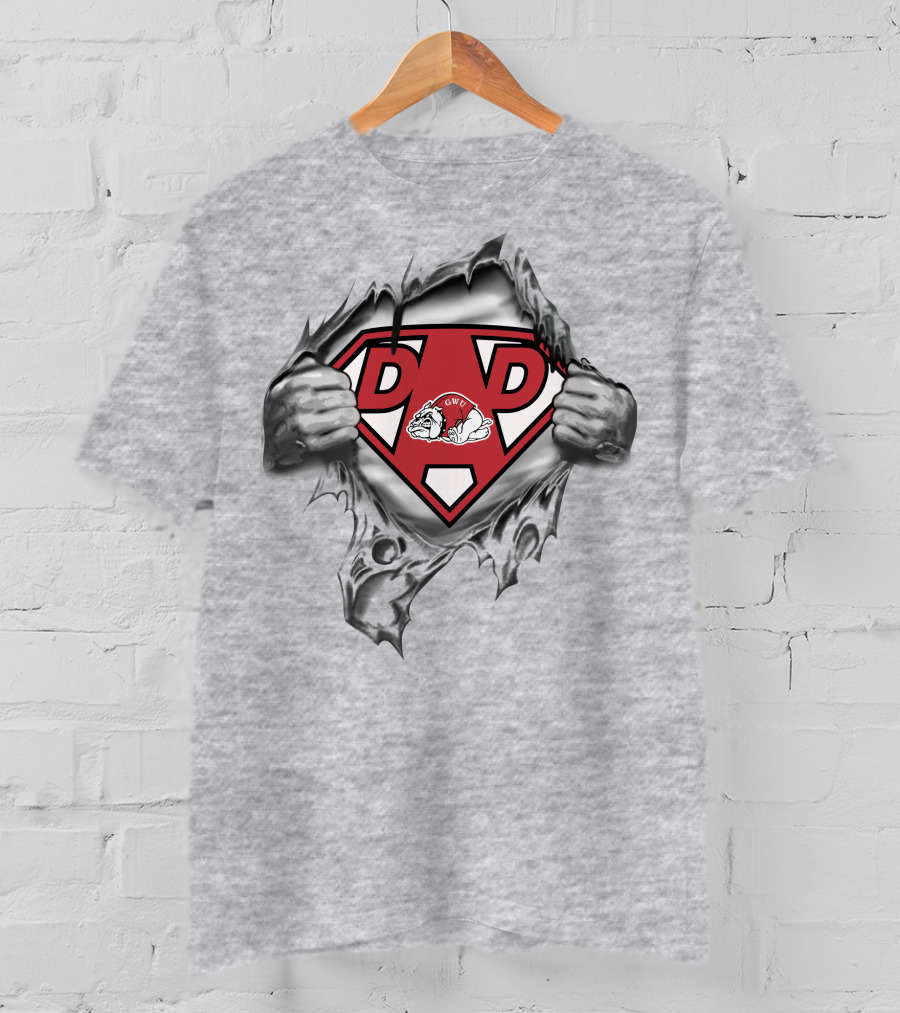 Gardner-Webb Bulldogs Super Dad Logo Torn T-Shirt