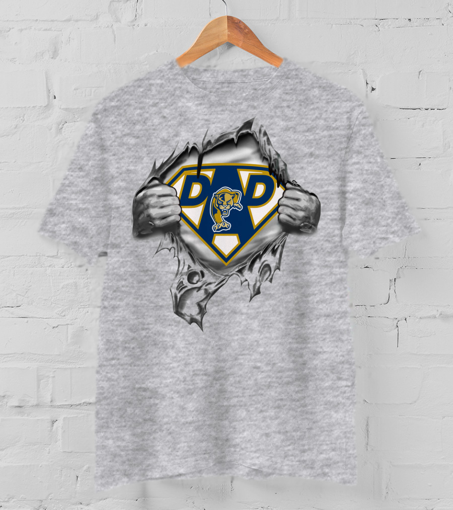Florida Intl Golden Panthers Super Dad Dp Logo Superhero T-Shirt