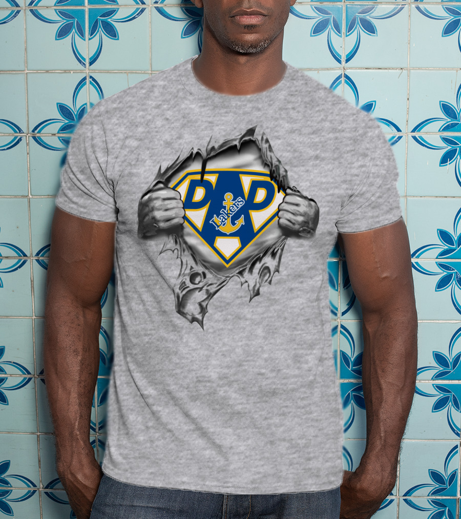 Lake Superior State Lakers Super Dad Shield Superman Hands T-Shirt