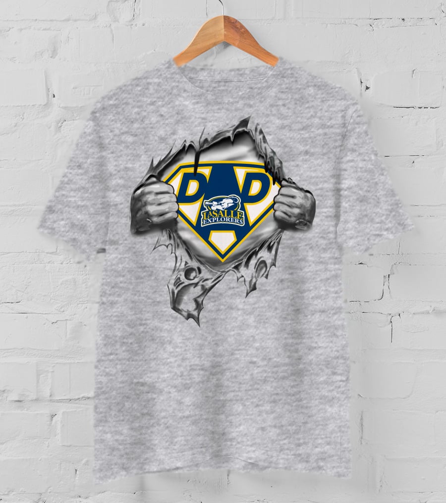 La Salle Explorers Dad Superhero '89 Style T-Shirt