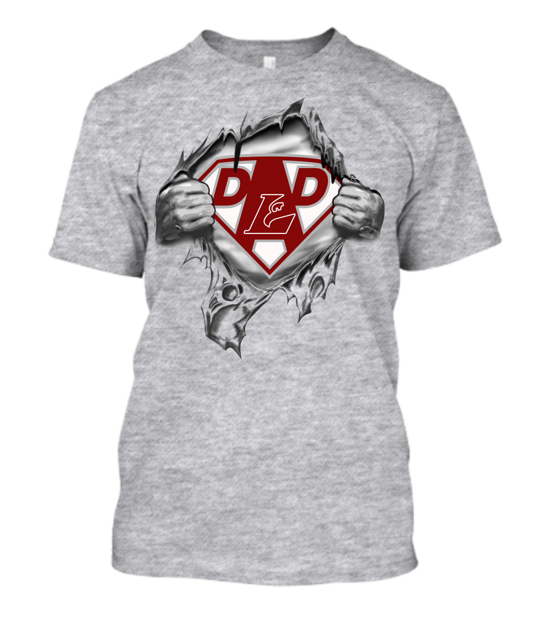 La Crosse Eagles Super Dad L Logo Inside Torn T-Shirt