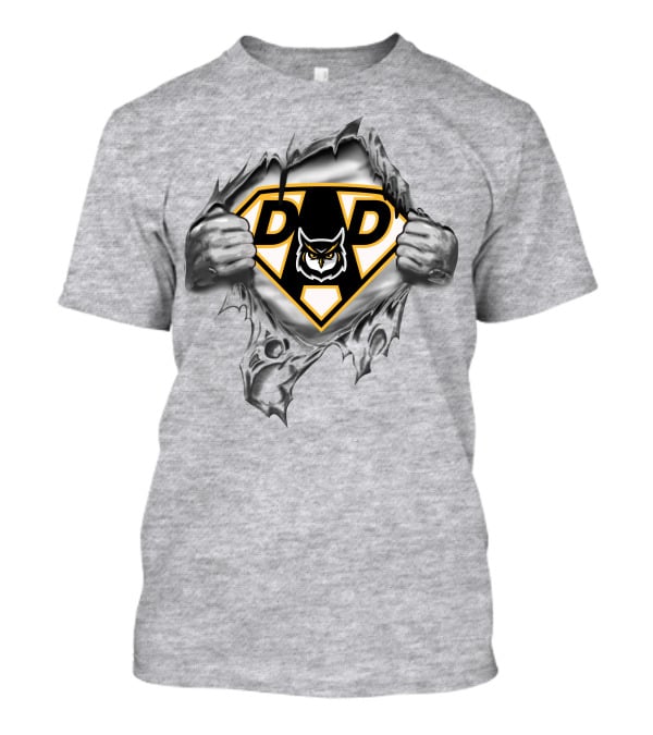 Kennesaw St Owls Super Dad Hero Logo 93 T-Shirt