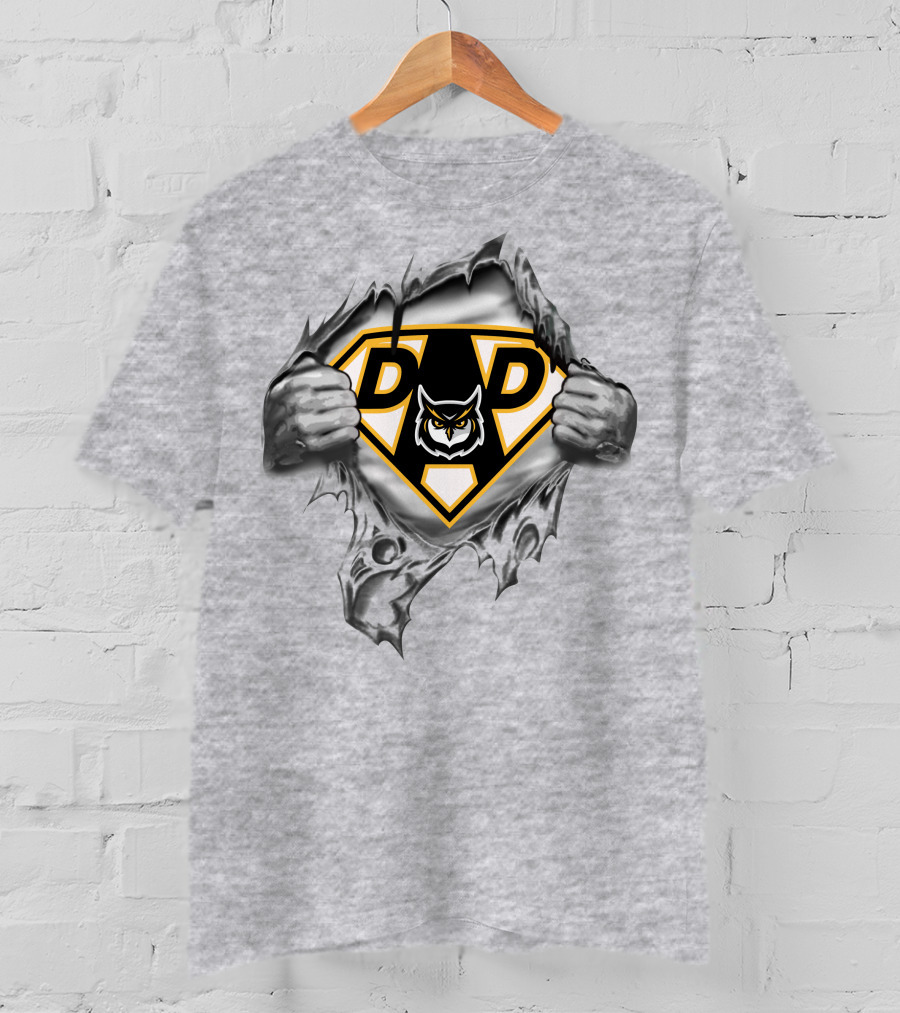 Kennesaw St Owls Super Dad Hero Logo 93 T-Shirt