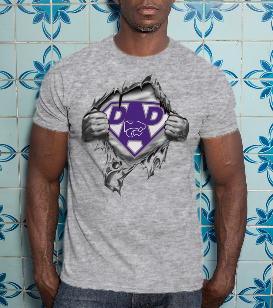 Kansas State Wildcats Super Dad Shield T-Shirt