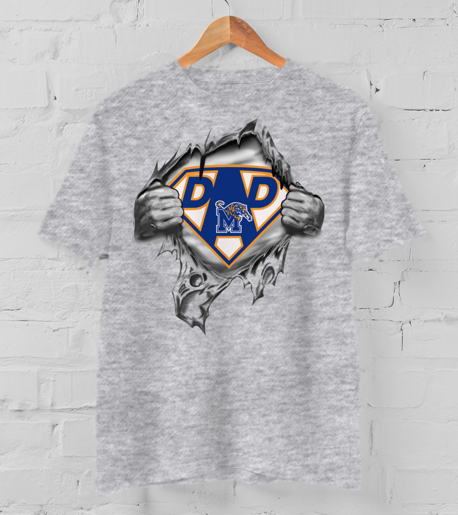 Memphis Tigers Super Dad Heroic Transformation With M T-Shirt