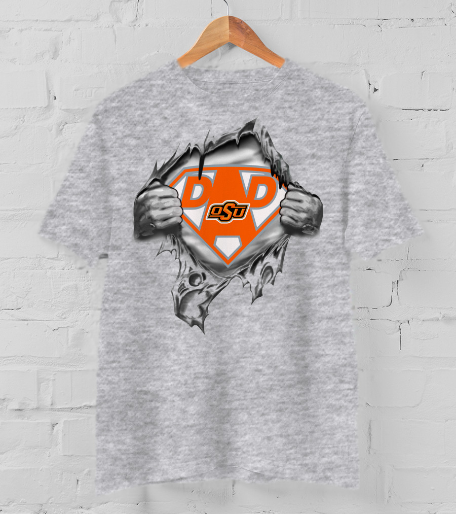 Oklahoma State Cowboys Super Dad Osu Logo Superman Symbol T-Shirt