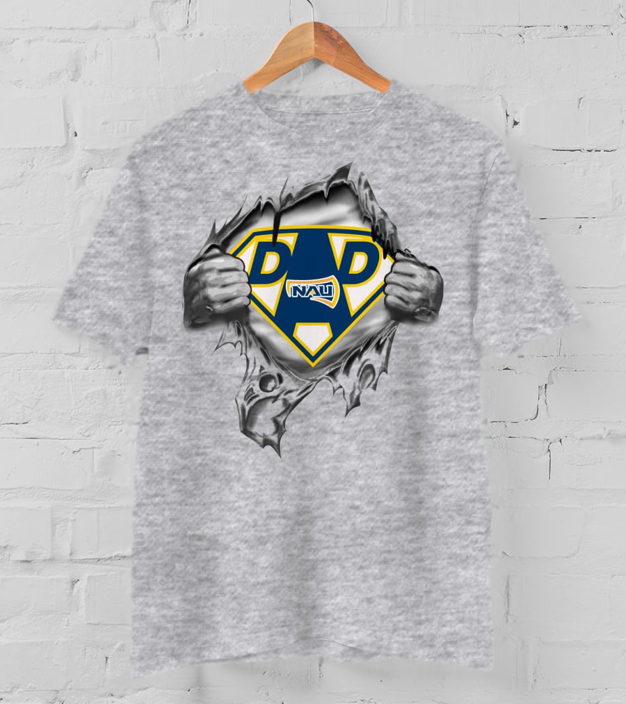 Northern Arizona Lumberjacks Nau Super Dad Hero Emblem Tearaway T-Shirt