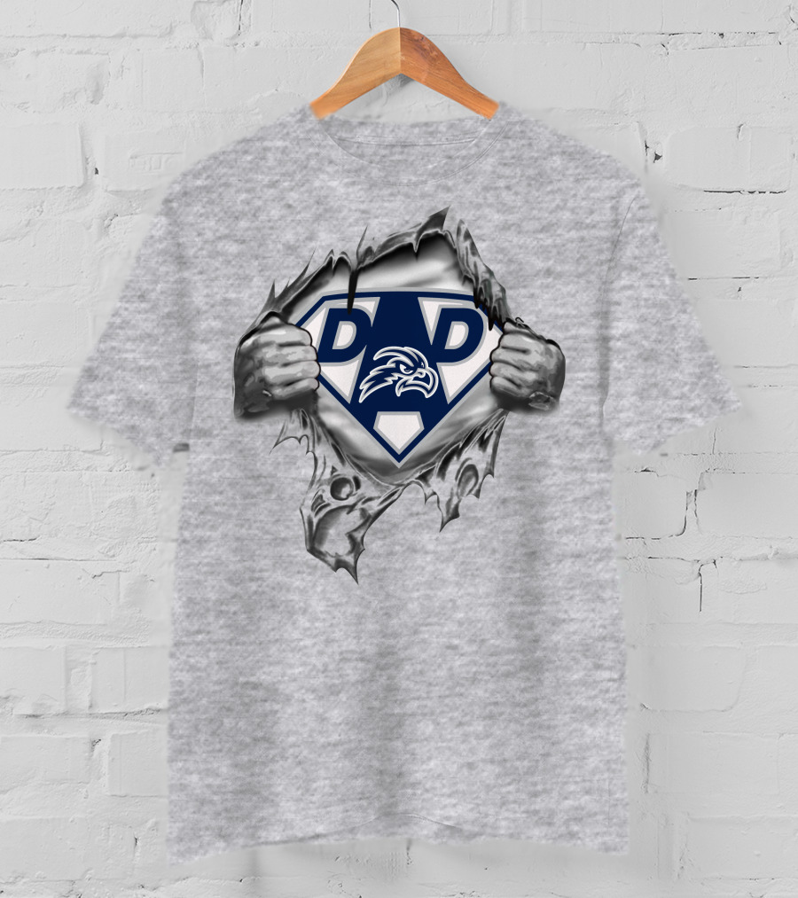 North Florida Ospreys 148 Super Dad Emblem With Torn Fabric T-Shirt