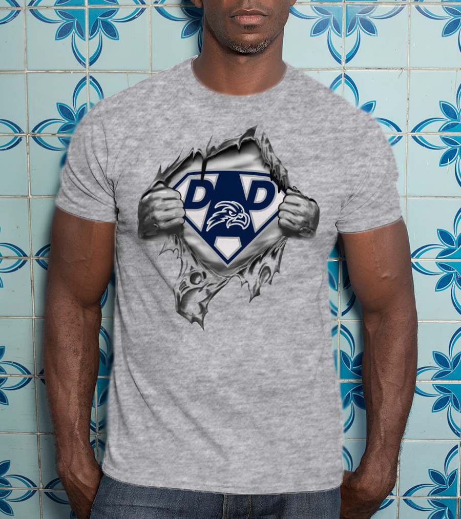 North Florida Ospreys 148 Super Dad Emblem With Torn Fabric T-Shirt