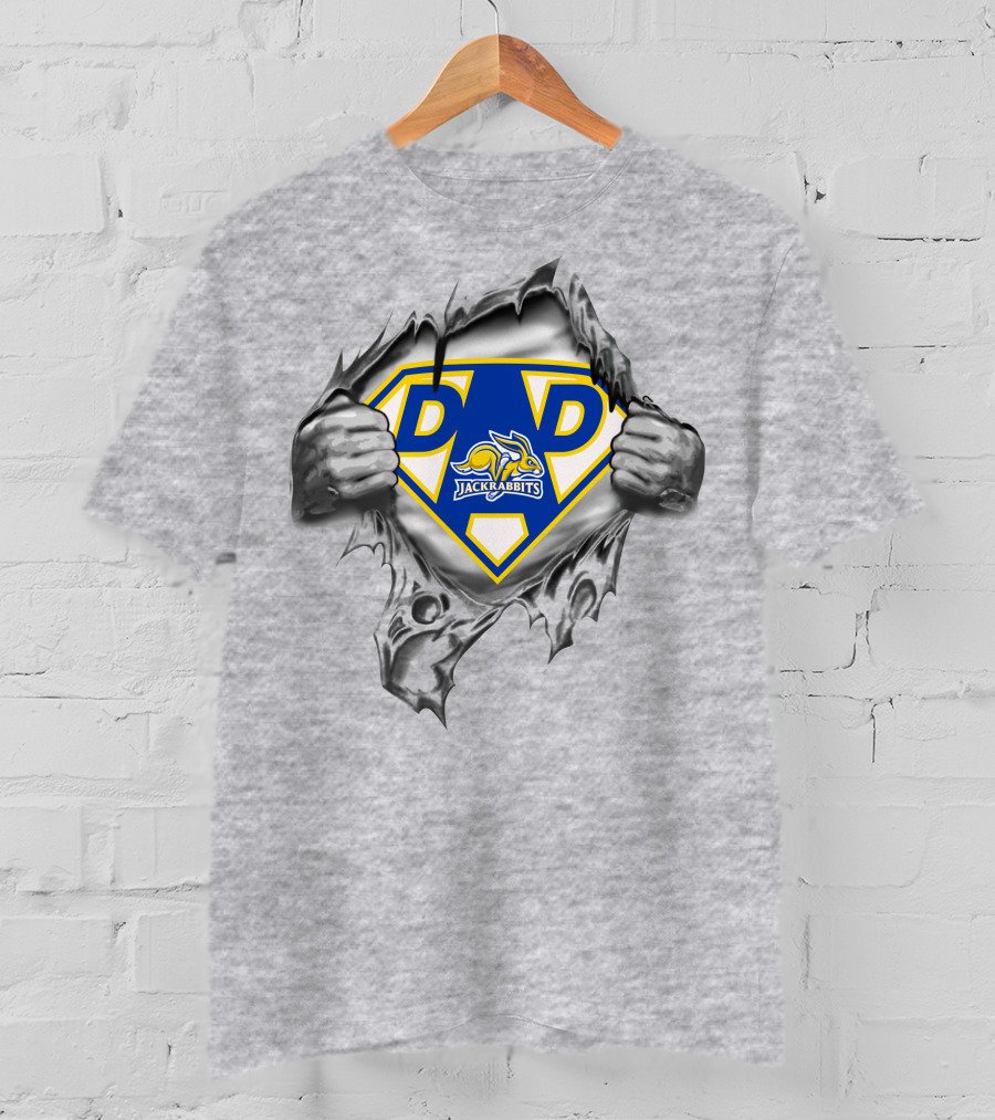 South Dakota State Jackrabbits Dad Superhero T-Shirt