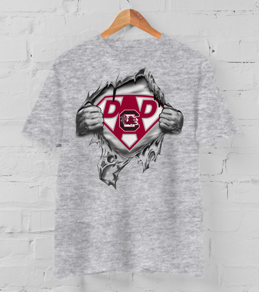 Super Dad South Carolina Gamecocks Emblem Tearing T-Shirt