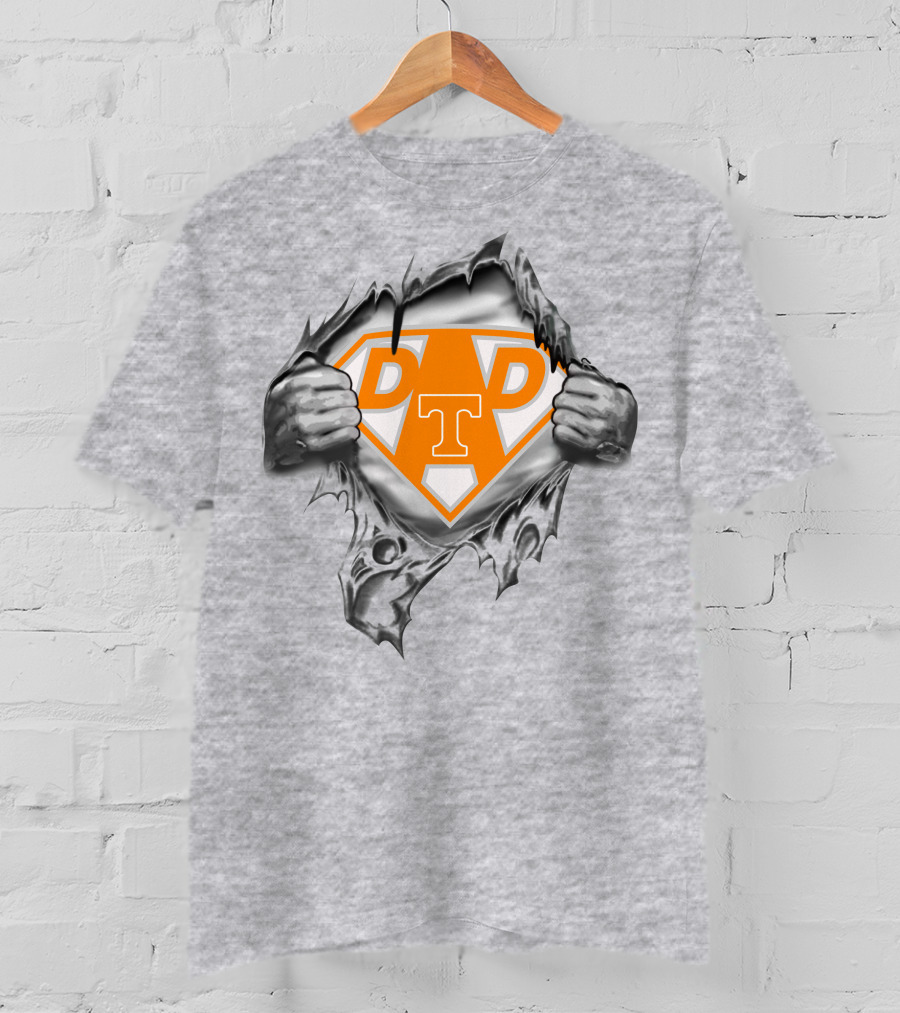Tennessee Volunteers Dad Superhero Logo Orange T-Shirt