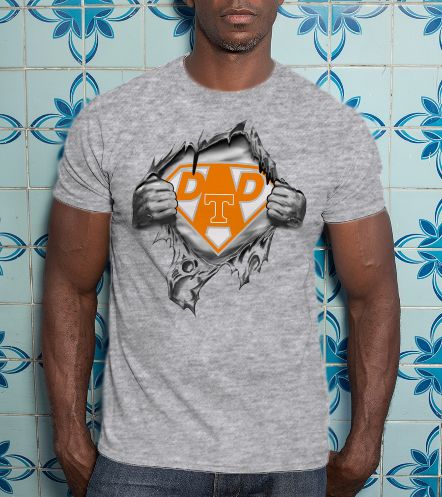 Tennessee Volunteers Dad Superhero Logo Orange T-Shirt