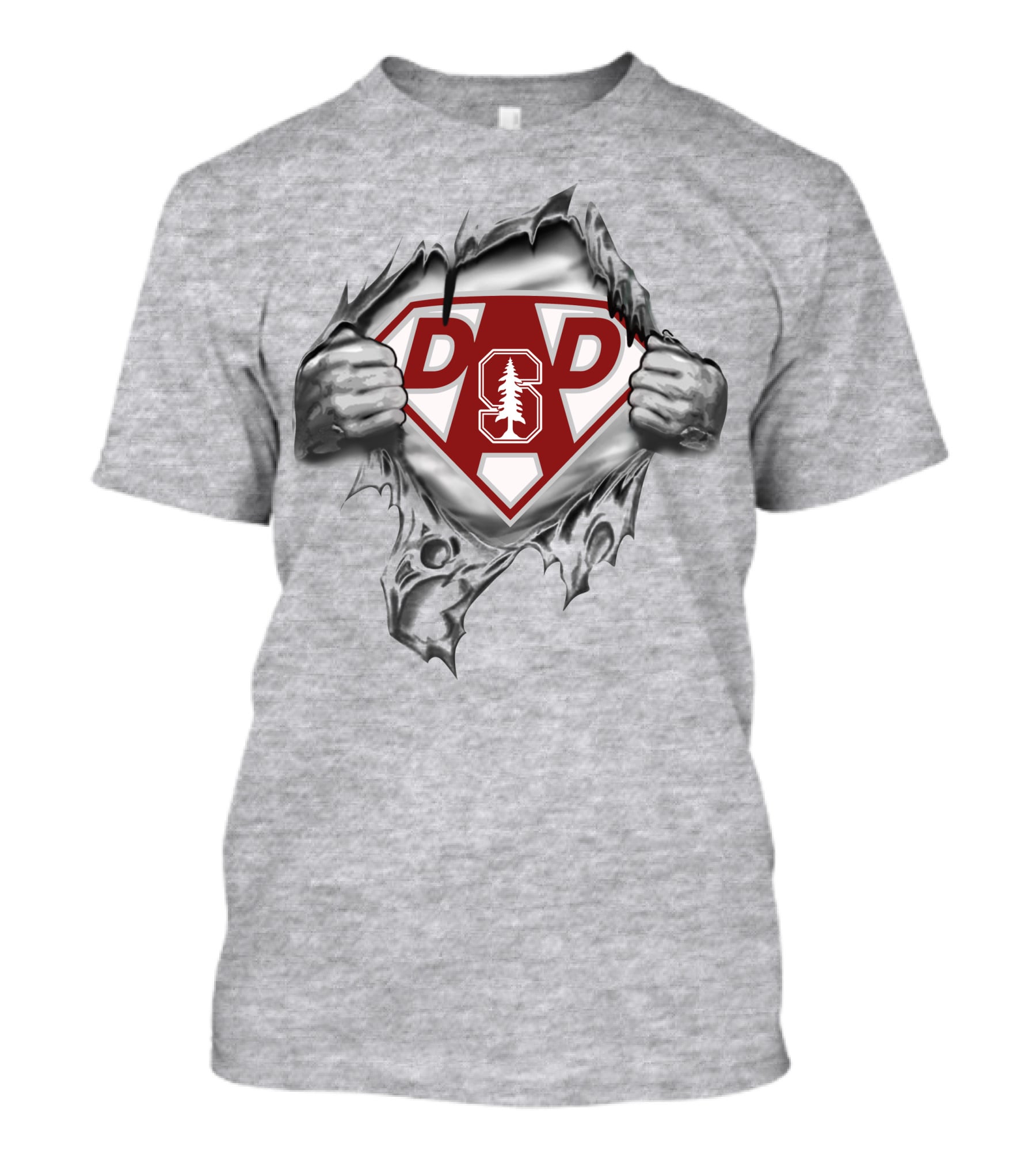 Stanford Cardinal Super Dad Logo Dp Sp Redwood Tree T-Shirt