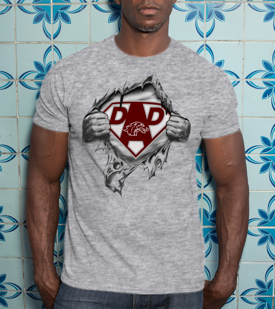 Southern Illinois Saluki Dad Superhero T-Shirt