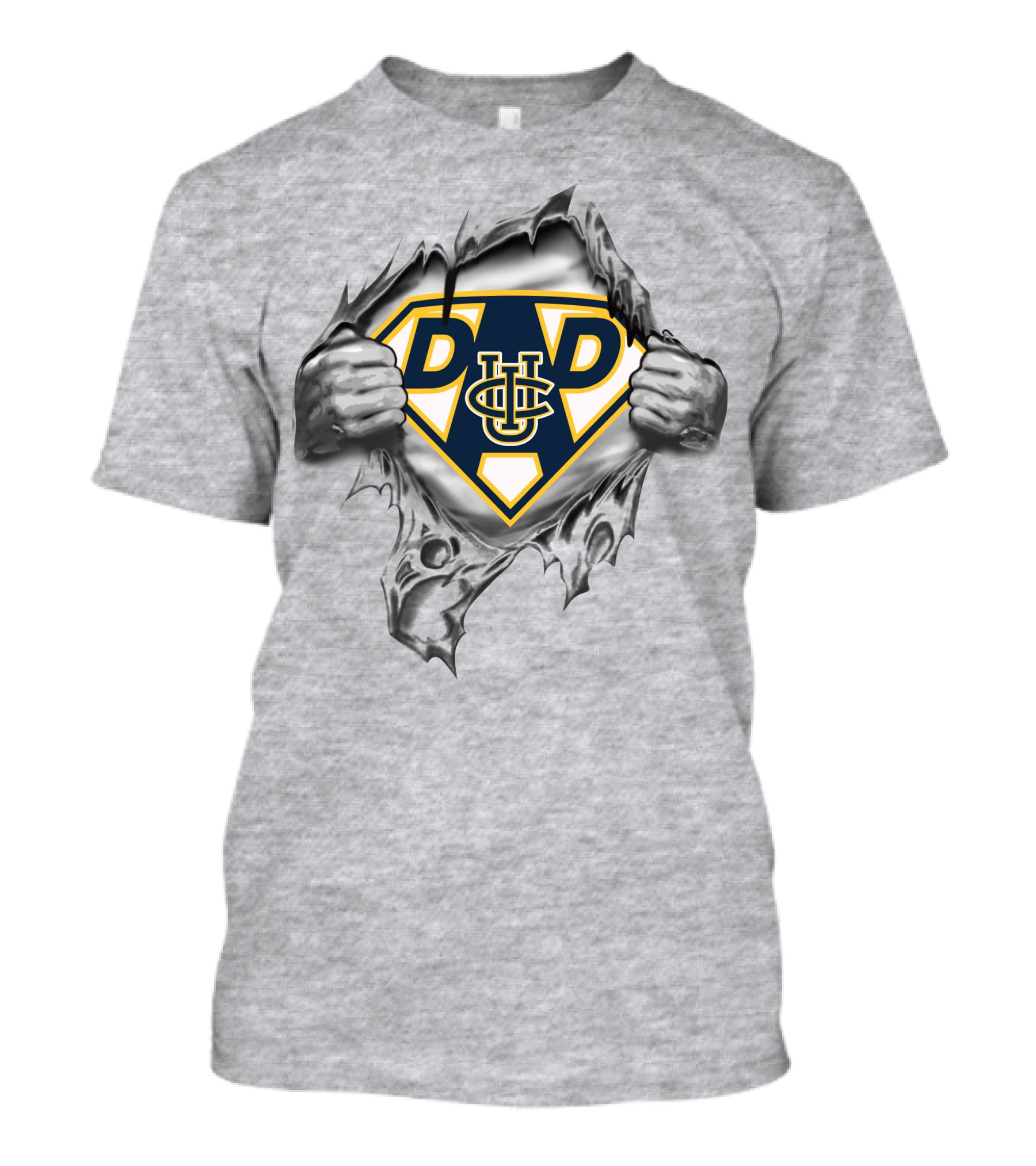 Uc Irvine Anteaters Dad Superhero Logo Peeling Effect T-Shirt