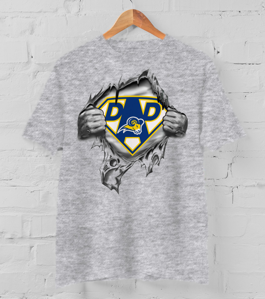 Texas Wesleyan Rams Dad Logo Superman Style T-Shirt