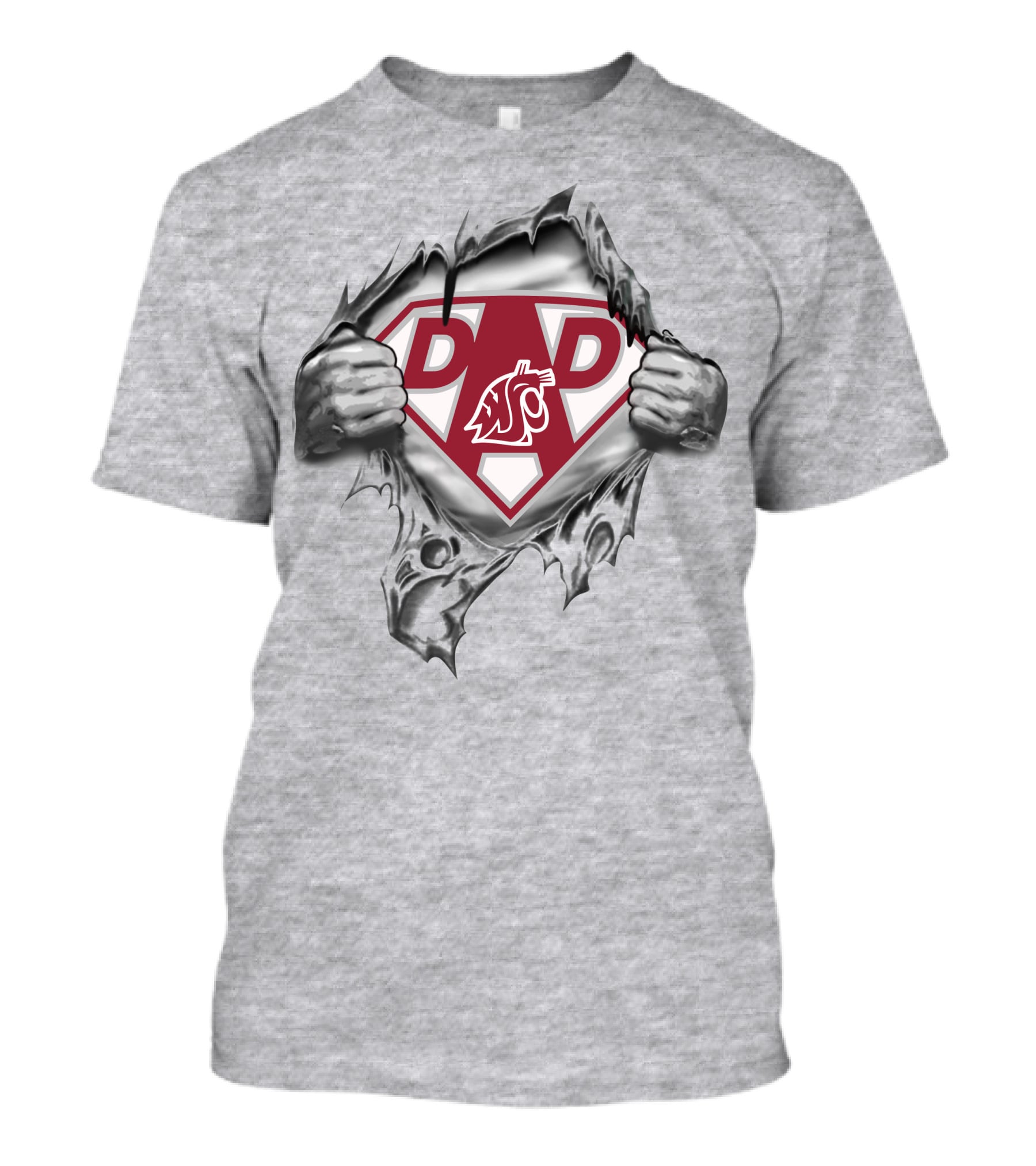 Washington State Cougars Super Dad Emblem Reveal T-Shirt