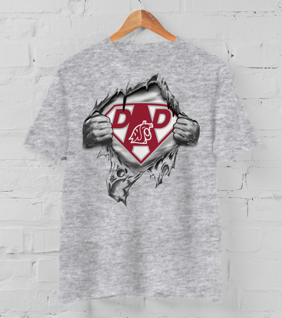 Washington State Cougars Super Dad Emblem Reveal T-Shirt