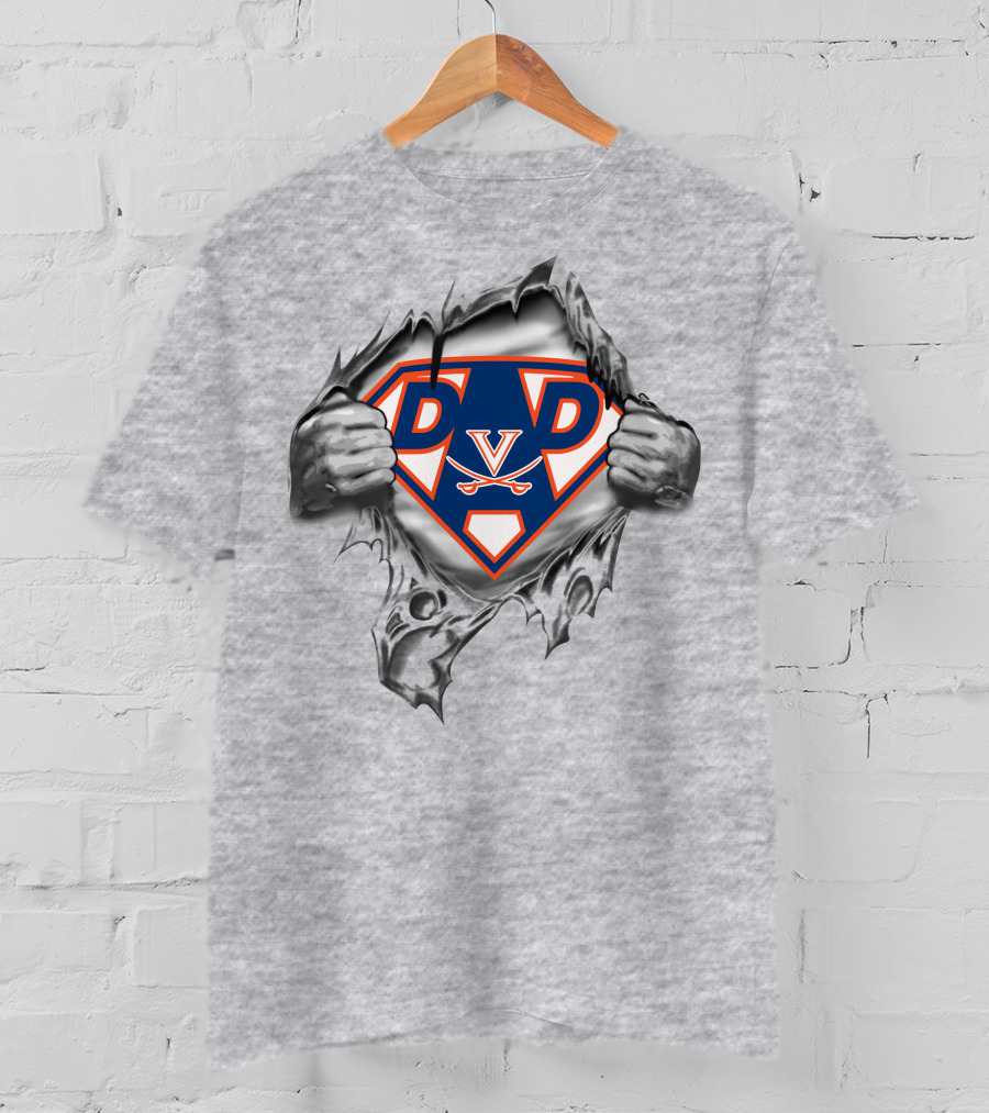 Virginia Cavaliers Super Dad V Symbol T-Shirt