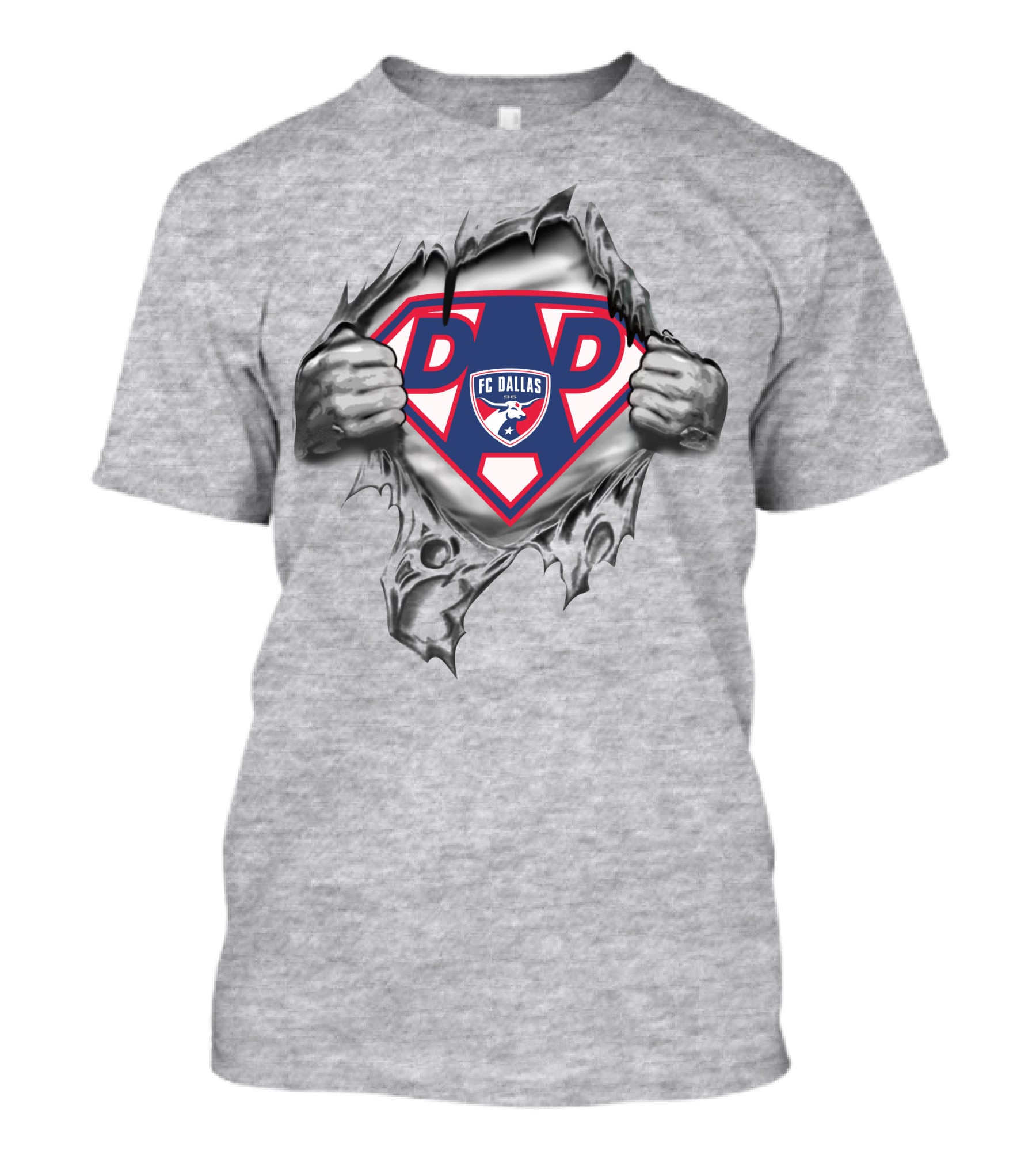 Super Dad Fc Dallas Logo Torn T-Shirt