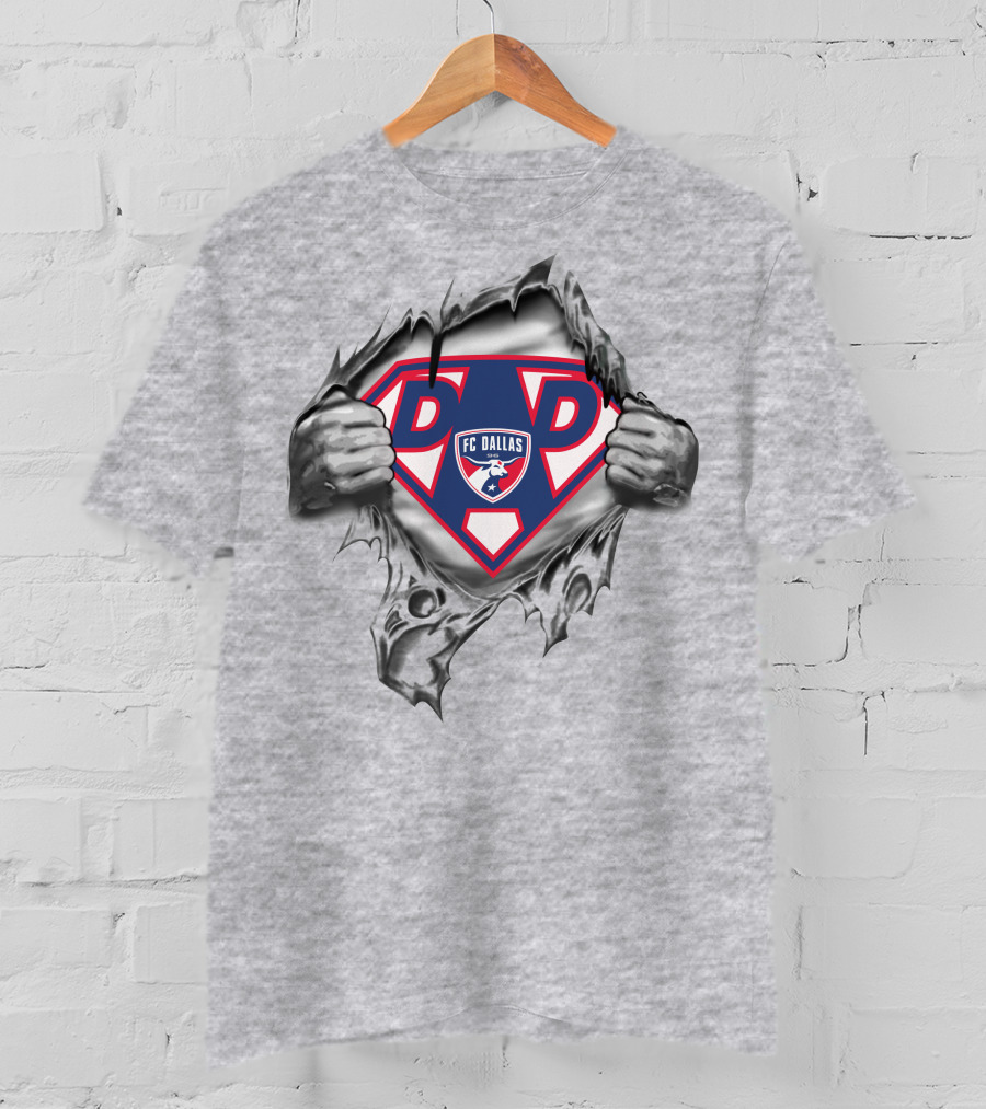 Super Dad Fc Dallas Logo Torn T-Shirt