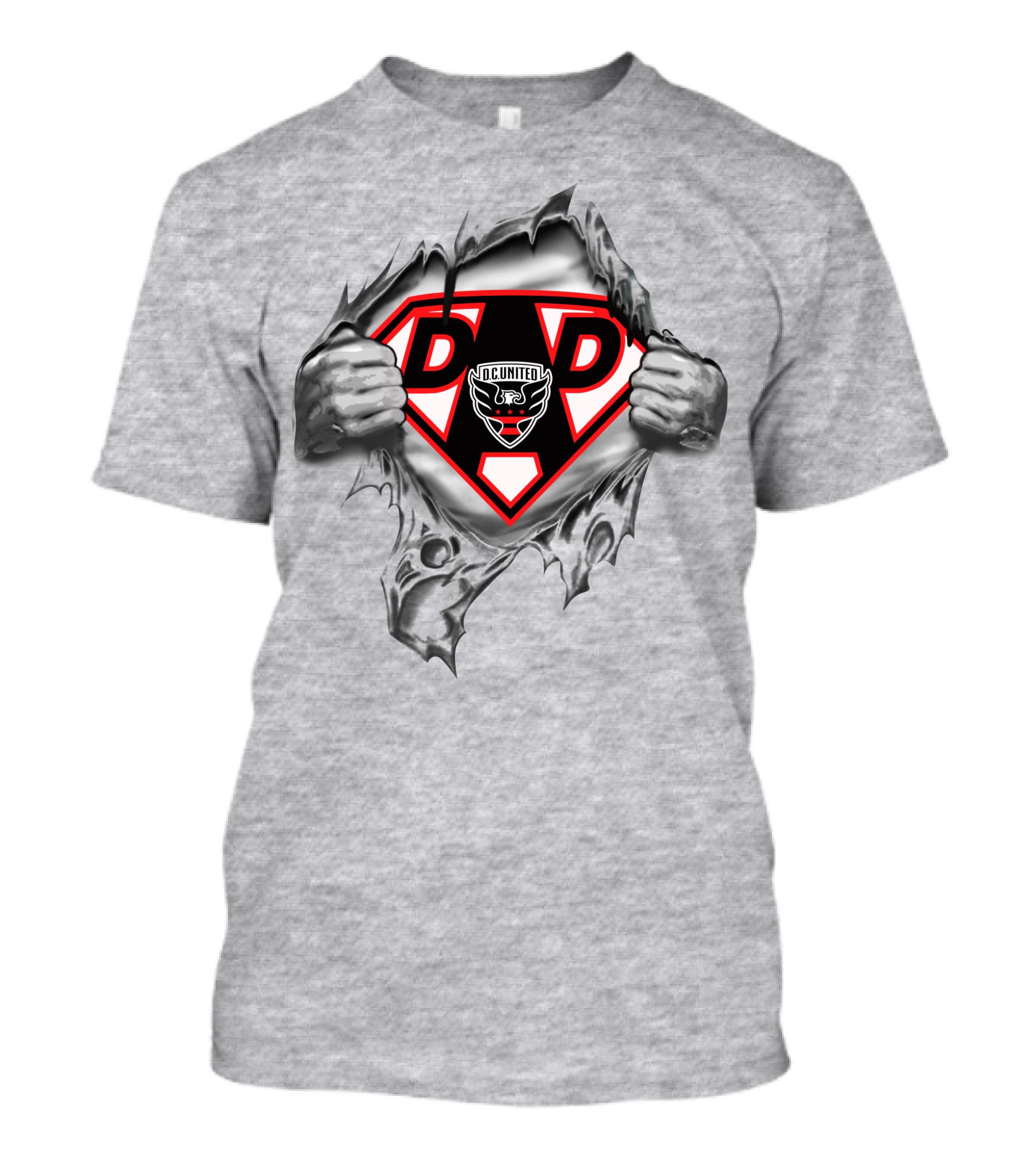 D.c. United Super Dad Shield With Emblem And Hands T-Shirt