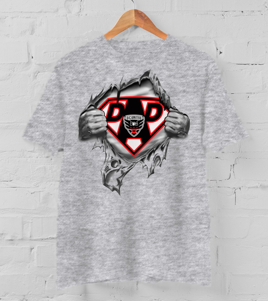 D.c. United Super Dad Shield With Emblem And Hands T-Shirt