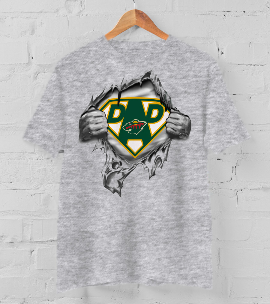 Minnesota Wild Super Dad Hockey Logo Hero T-Shirt
