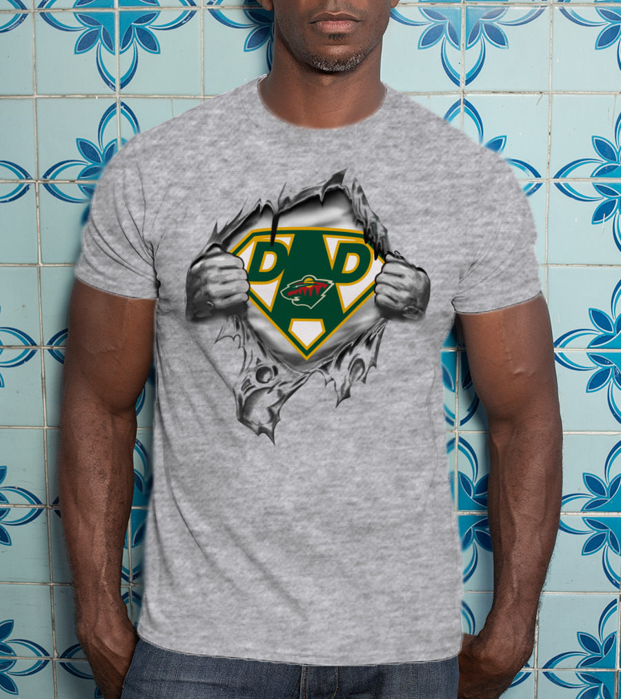 Minnesota Wild Super Dad Hockey Logo Hero T-Shirt