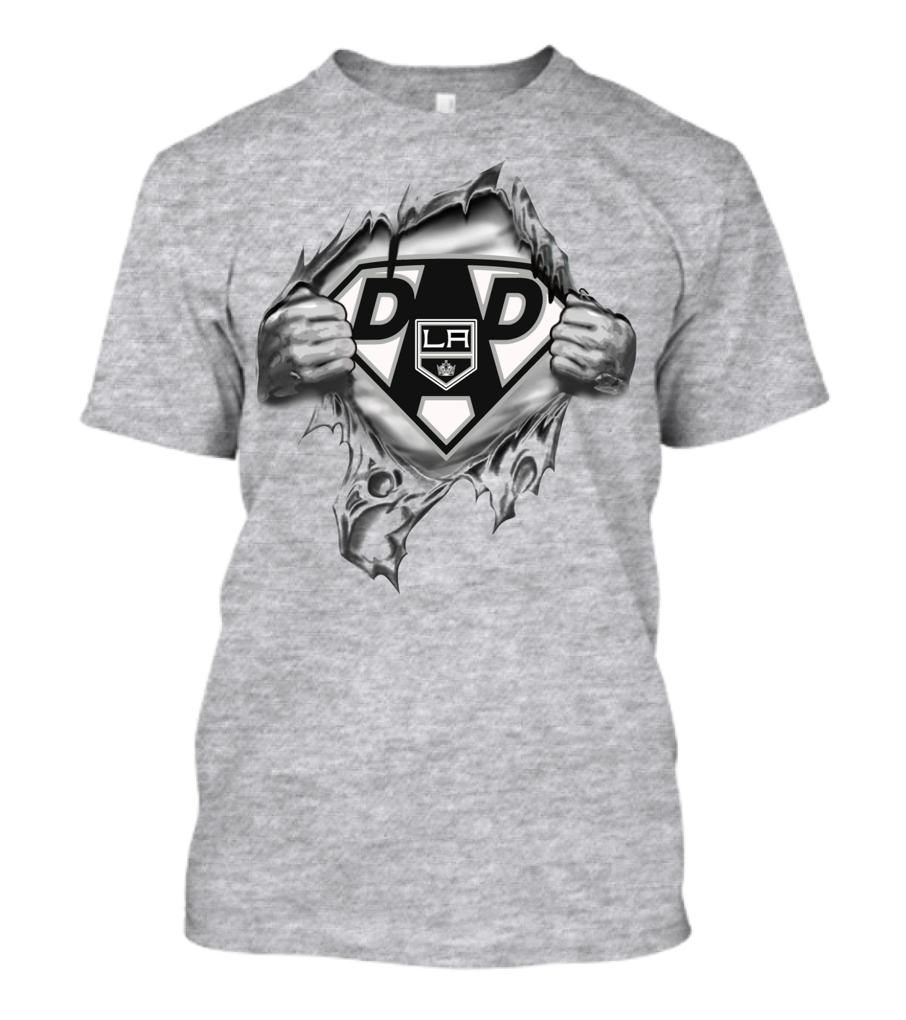 Los Angeles Kings Super Dad La Shield With Hands T-Shirt