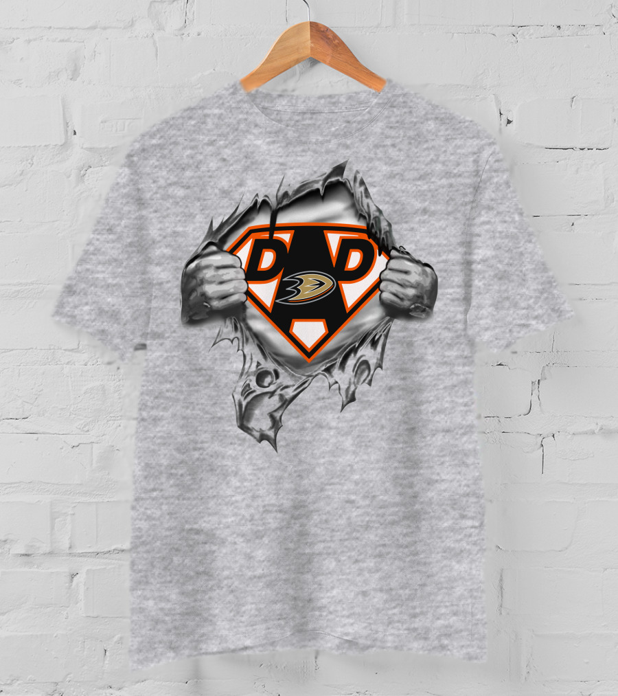 Anaheim Ducks Dad Superhero Emblem 306 T-Shirt