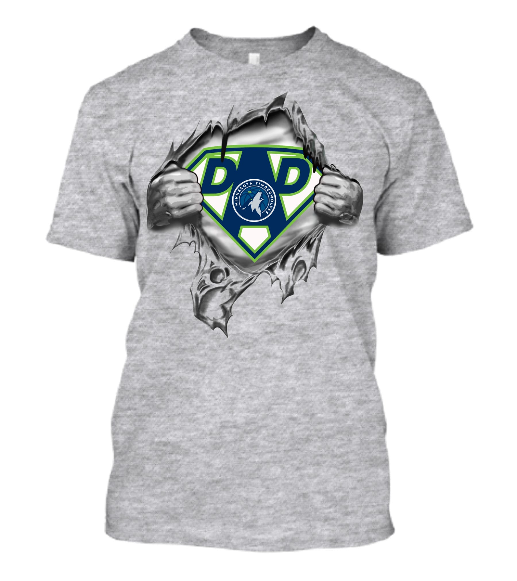 Minnesota Timberwolves Dad Superhero Logo 319 T-Shirt