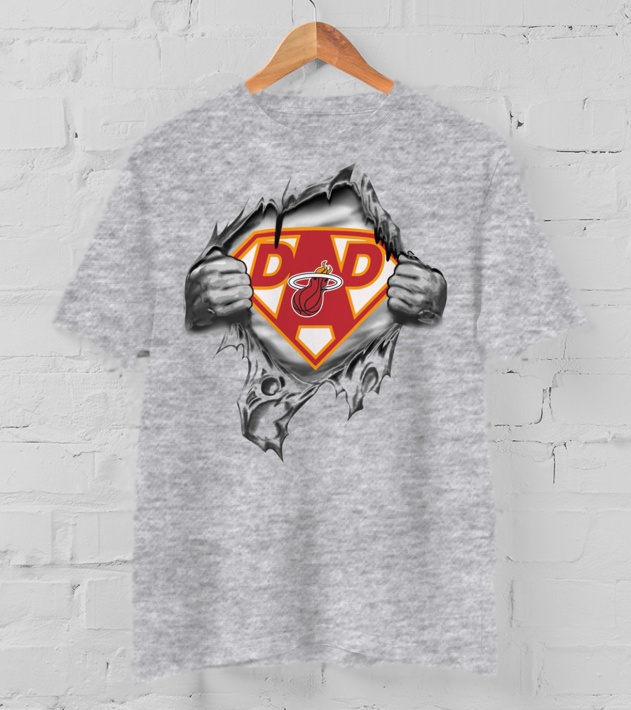 Miami Heat Super Dad 321 Hoops Hero T-Shirt