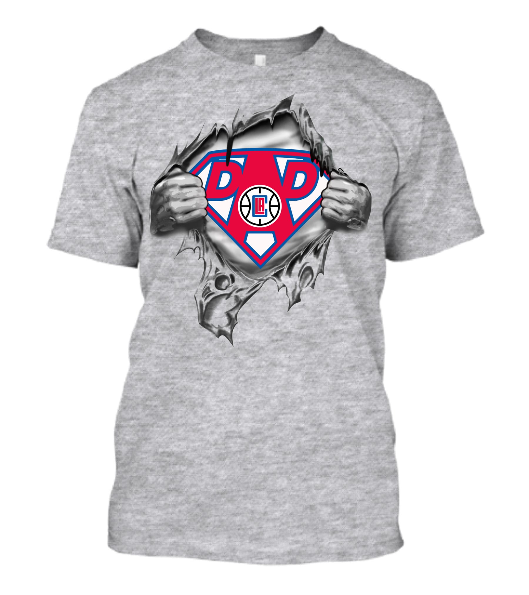La Clippers Super Dad Superman Logo With Basketball T-Shirt