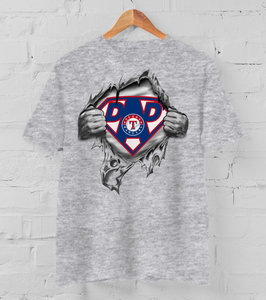 Texas Rangers Super Dad Logo 338 Theme T-Shirt