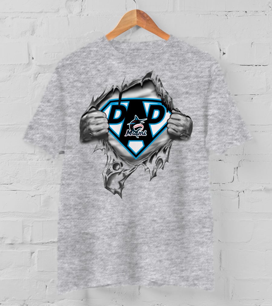 Super Dad Miami Marlins 344 Superman T-Shirt