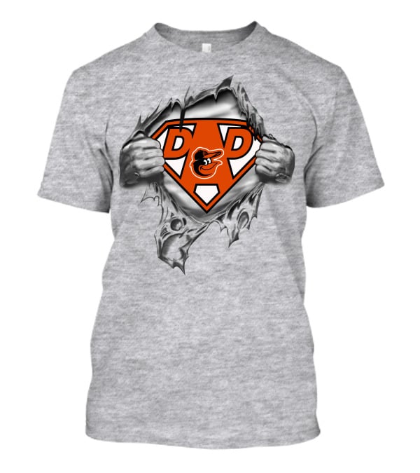 Baltimore Orioles Super Dad Logo With Heroic Symbol T-Shirt