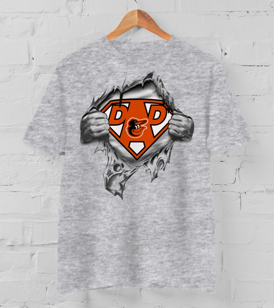 Baltimore Orioles Super Dad Logo With Heroic Symbol T-Shirt