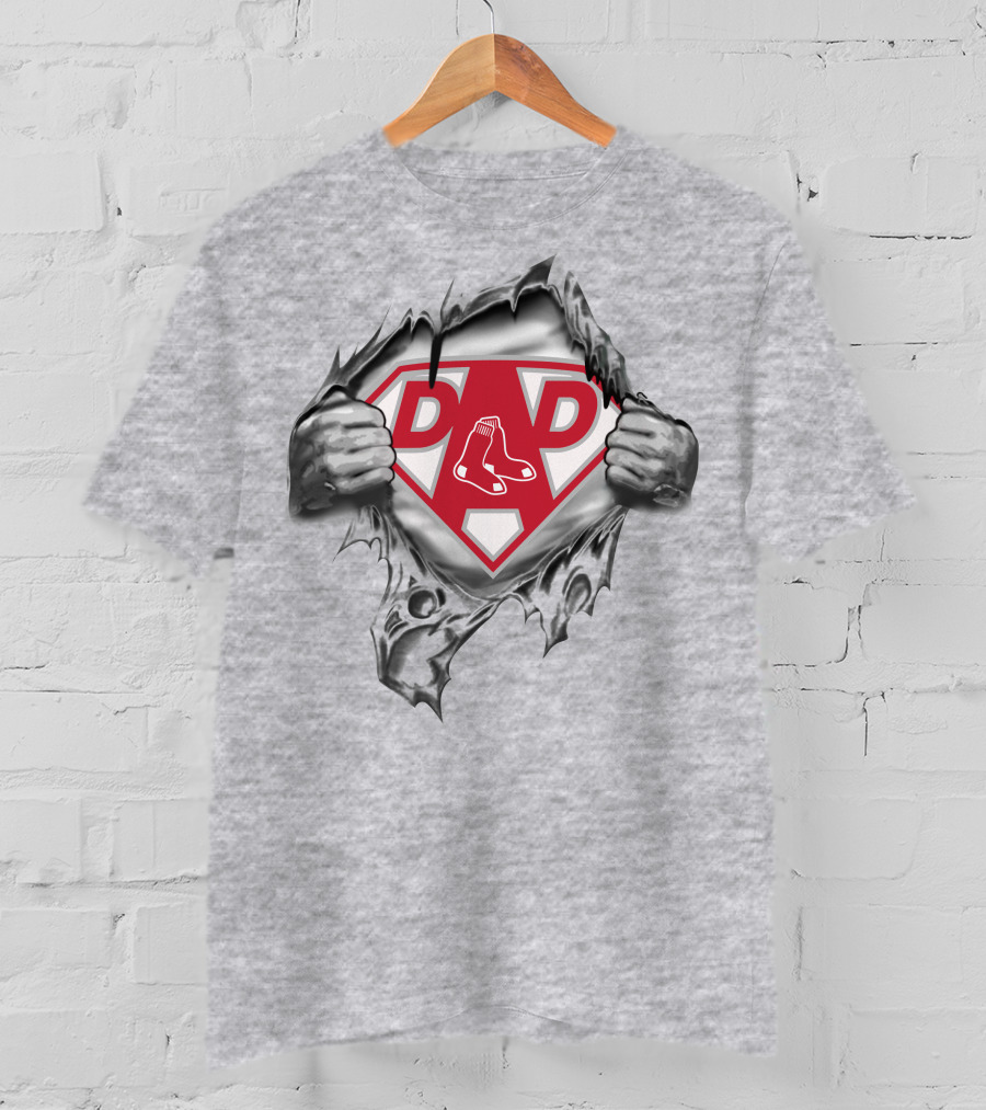 Boston Red Sox Dad Superhero Logo 363 T-Shirt