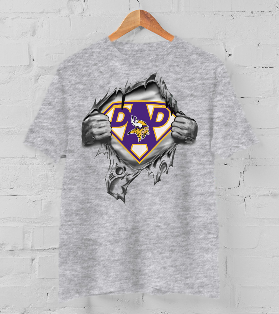 Minnesota Vikings Super Dad Logo Fan T-Shirt